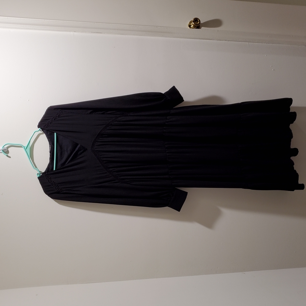 Zara black Textured Midi Dress